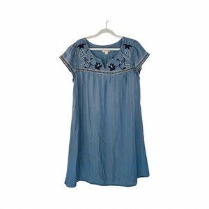 Style & Co Embroidered Shift Dress size large. 100% Tencel sustainable fabric